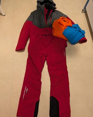 Tuta da sci Icepeak  e 2 maglie pile 14 anni 172cm