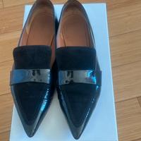 Scarpe flat Celine in vernice e camoscio nero n 39