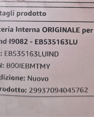 batteria interna ORIGINALE  Samsung Galaxy Grand