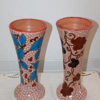 Vaso da arredo, lavorato al tornio, terracotta dip