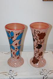 Vaso da arredo, lavorato al tornio, terracotta dip