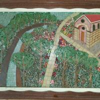 Mosaico in vetro paesaggio campagna Toscana