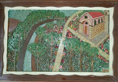 Mosaico in vetro paesaggio campagna Toscana
