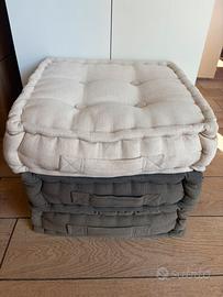 Set 3 cuscini da terra 43x43 cm- impilabili (pouf)