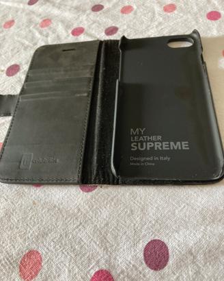 Cover a libro In pelle x iPhone SE