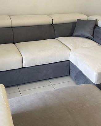 Divano letto con pouf contenitore