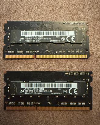 MT 8 Giga x2 moduli 4+4 , MT8KTF51264HZ-1G6E2