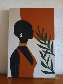 Quadro boho chic soggetto africano