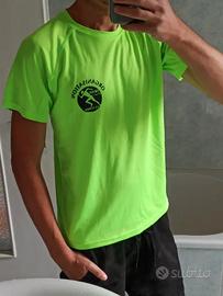 Maglietta t-shirt trail running verde