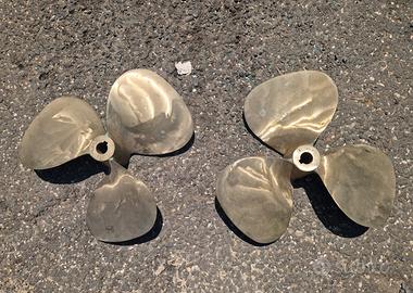 Coppia eliche 3 pale linea d'asse 45cm x 43cm