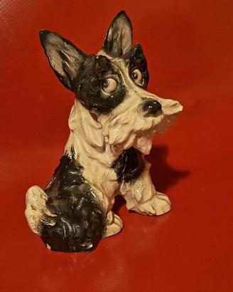 Statuetta  cane Schnauzer in ceramica