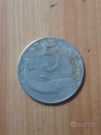 Concedo monete da 5 Lire del 1955