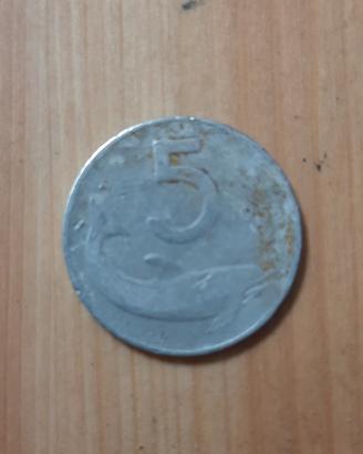 Concedo monete da 5 Lire del 1955