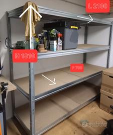 SCAFFALE FE ZINCATO CON RIPIANI TRUCIOLARE