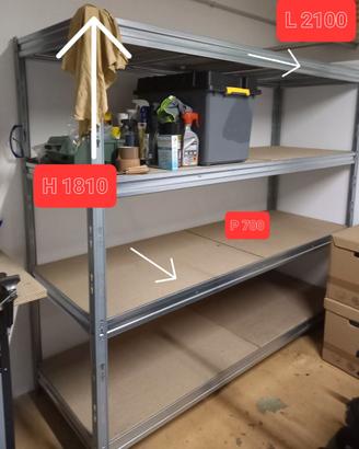 SCAFFALE FE ZINCATO CON RIPIANI TRUCIOLARE