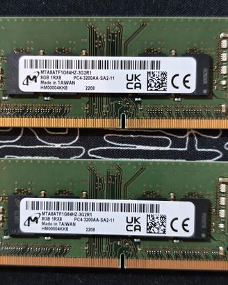 DDR4 Sodimm 2 x 8 GB (16 GB) 3200mhz