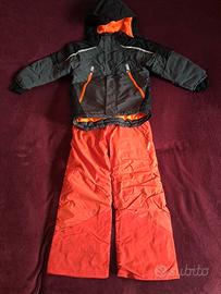 Completo da sci nero/arancione 6/7 anni.