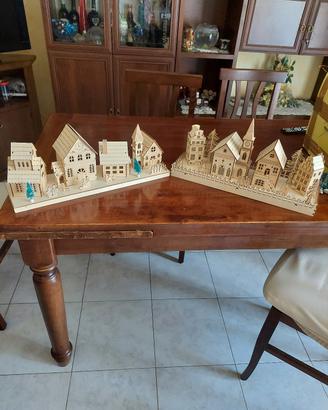 set di casette in legno con luci per paesaggio nat