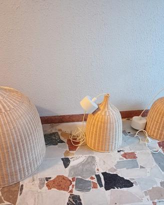 Lampadario rattan ikea  3 PZ.
