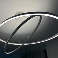 Lampadario Nemo ellisse double bianco