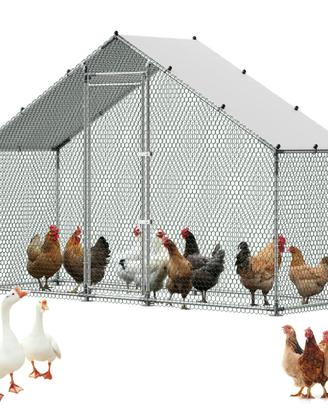 Pollaio in Metallo di Grandi Dimensioni 3 x 1 x 2m