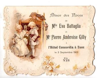 Invito al pranzo matrimoniale - 1901