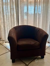 Poltroncina vintage marrone stile club / pozzetto