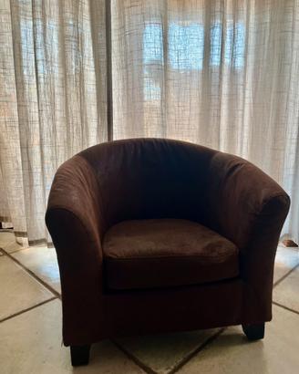Poltroncina vintage marrone stile club / pozzetto
