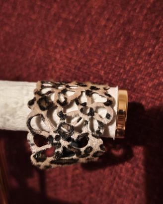 Bracciale a fascia in cavallino animalier