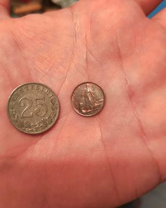 25 centesimi 1902 + 1 centesimo 1917 + 50 monete