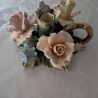 Portacandele capodimonte con certificato di garanz
