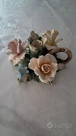 Portacandele capodimonte con certificato di garanz