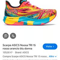 scarpe da corsa donna asics noosa tr15 numero 39eu
