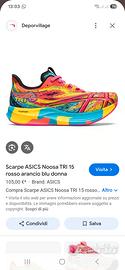 scarpe da corsa donna asics noosa tr15 numero 39eu