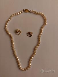 Collana di Perle Oro 18k con Orecchini