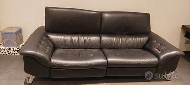 divano in pelle nera roche bobois 