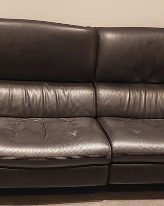 divano in pelle nera roche bobois 