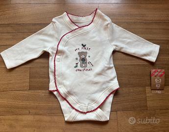 Body neonato Primark Natale 0-3 mesi 62cm nuovo