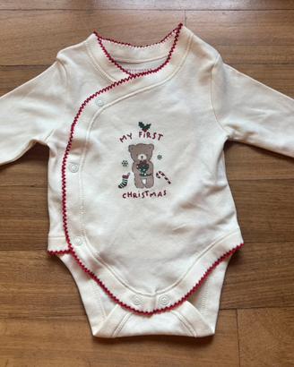 Body neonato Primark Natale 0-3 mesi 62cm nuovo