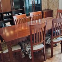 Tavolo in legno di Mogano e sedie - come nuovo!