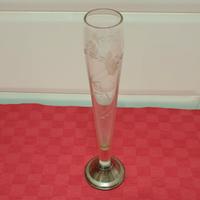 Vaso Calice Porta Fiori in Vetro Vintage