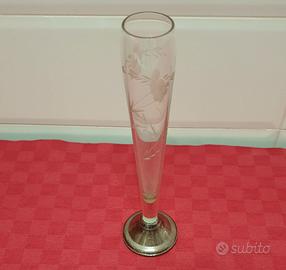 Vaso Calice Porta Fiori in Vetro Vintage