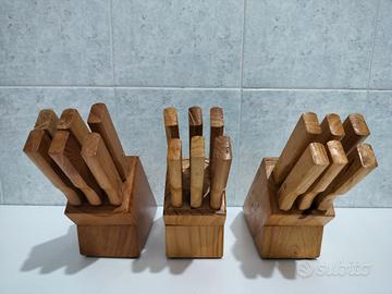 Set 3 PZ Ceppo con 6 coltelli