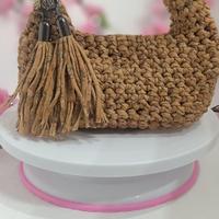 Borsa in fettuccia a uncinetto