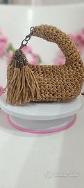 Borsa in fettuccia a uncinetto