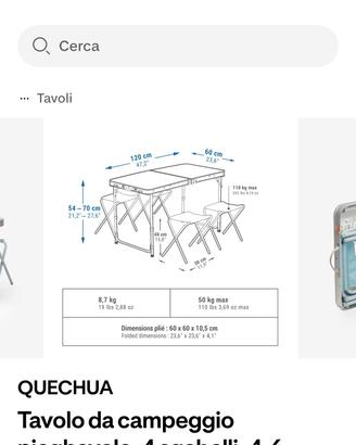 tavolo da campeggio 