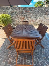 tavolo da giardino e sedie 