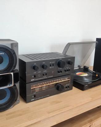 Impianto HI-FI Vintage AKAI +SONY 