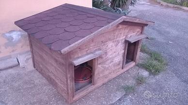 Maxi Cuccia per 2 cani in legno massiccio 