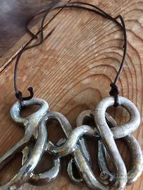 Collana ceramica intrecciata